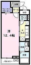 ミ・カーサ 1Kの間取図画像