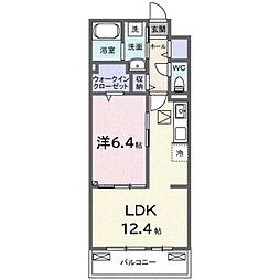 ブランノワレ 1階1LDKの間取り