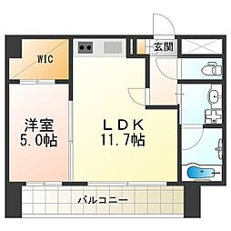 グレイス阿倍野松崎 1LDKの間取図画像