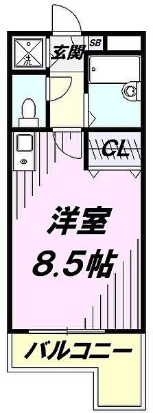 ワイズトヨオカ ｜埼玉県入間市豊岡１丁目(賃貸マンション1R・2階・22.08㎡)の写真 その2