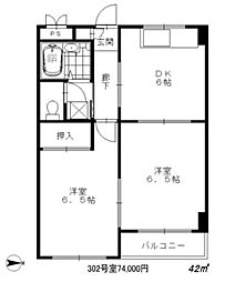 JUN高島平 2DKの間取図画像