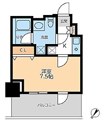 ドゥーエ幡ヶ谷 15階1Kの間取り
