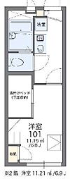 レオパレスグランツ3 1Kの間取図画像