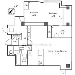 渋谷プロパティータワー 2SLDKの間取図画像