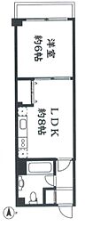常緑ハイツ 1LDKの間取図画像