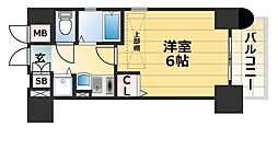 エステムコート神戸・県庁前2 1Kの間取図画像