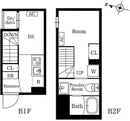 プレニーズ護国寺PREMIER 1DKの間取図画像