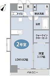 シャイン博多東 1LDKの間取図画像