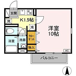 パークサイドコートT.S 1Kの間取図画像