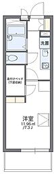 レオパレスリバーパーク 1Kの間取図画像