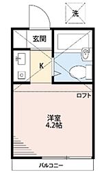 第2アミーゴ ワンルームの間取図画像