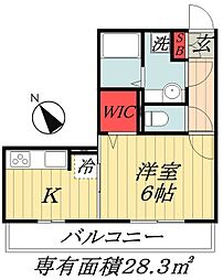 メゾン新浦安 1Kの間取図画像
