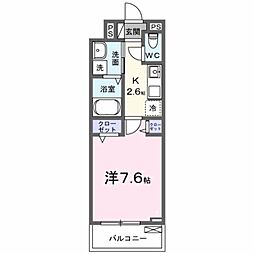 アーバンコート エフ 1Kの間取図画像