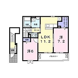 フルトモーアB 2LDKの間取図画像