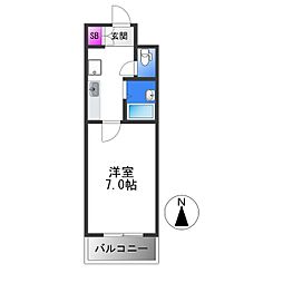 ノアーズアーク88 1Kの間取図画像