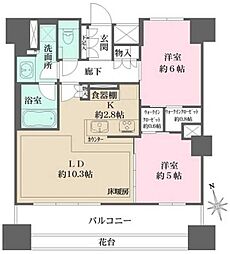 ザ・パークハウス上野 2LDKの間取図画像