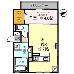 D-roomいえまる 1LDKの間取図画像