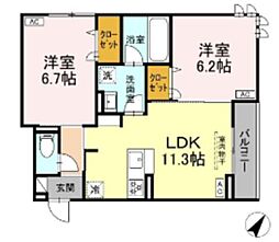 ディールーム豊田 2LDKの間取図画像