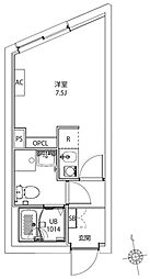 板橋区坂下3丁目マンション ワンルームの間取図画像