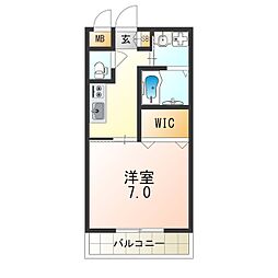 ドエル小松South 1Kの間取図画像