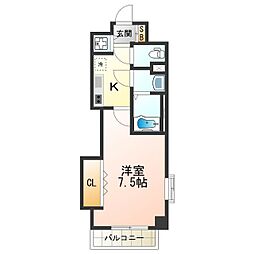 Luxe我孫子 1Kの間取図画像