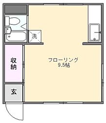 古谷アパート ワンルームの間取図画像