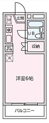 ストークレジデンスナカザワ 1Kの間取図画像