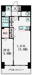 ルミナス溝の口 1LDKの間取図画像