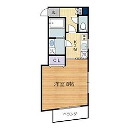 エスポワール喜多見 1Kの間取図画像