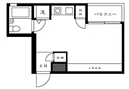 パークサイド西横浜 ワンルームの間取図画像