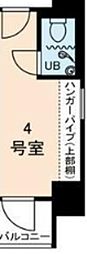 AMMSAMITIEカワサキ3 ワンルームの間取図画像