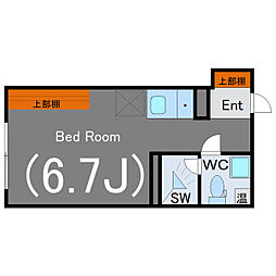 ココフラット武蔵小山2 ワンルームの間取図画像