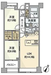 パークホームズ本郷ザレジデンス 2LDKの間取図画像
