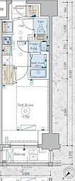 ESTEMCOURTYOKOHAMATAMMACHI 1Kの間取図画像