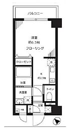 パルメゾン見次公園 1Kの間取図画像