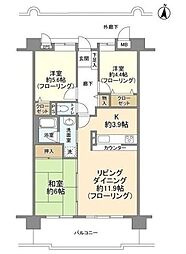 とちのき通り北弐番館 3LDKの間取図画像
