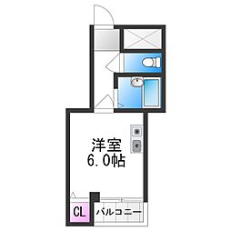 みさきハイツ ワンルームの間取図画像