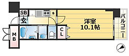 レジディア三宮東 1Kの間取図画像