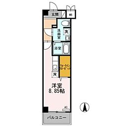 サンシェンロンK 4階ワンルームの間取り