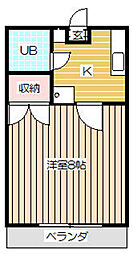 サンコーポ富士見 1Kの間取図画像