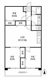 第一竹ノ塚マンション 3LDKの間取図画像