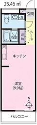 プレミールS ワンルームの間取図画像