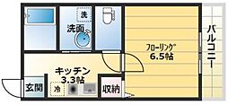 センターパーク平井4 1Kの間取図画像
