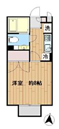 ピュアクレスト 1Kの間取図画像