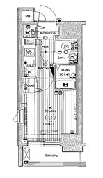 ガーラ・グランディ北池袋 1Kの間取図画像