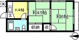 静香荘 2Kの間取図画像