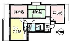 ドゥ・プレ生田 3DKの間取図画像
