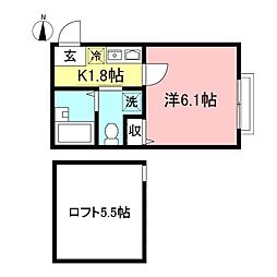 ラ・ルーチェ 1Kの間取図画像