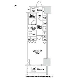 COMFORIA門前仲町 1Kの間取図画像