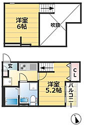 リューレント切戸 1Kの間取図画像